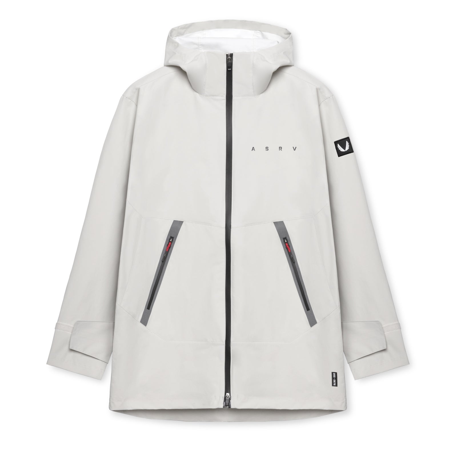 flatlay Hipora® Tech Parka in stone, front view