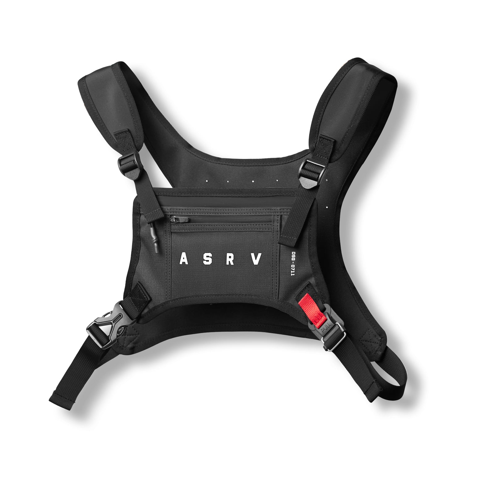 Flatlay 0711 Cordura® Lightweight Chest Pack in black, front view