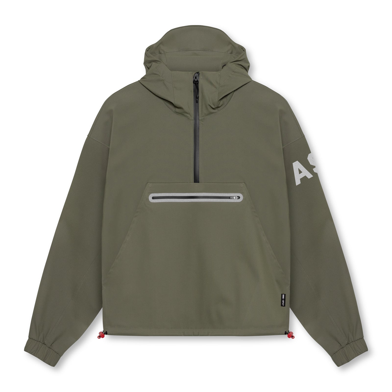 flatlay Weather-Ready Anorak Jacket in olive green, front view