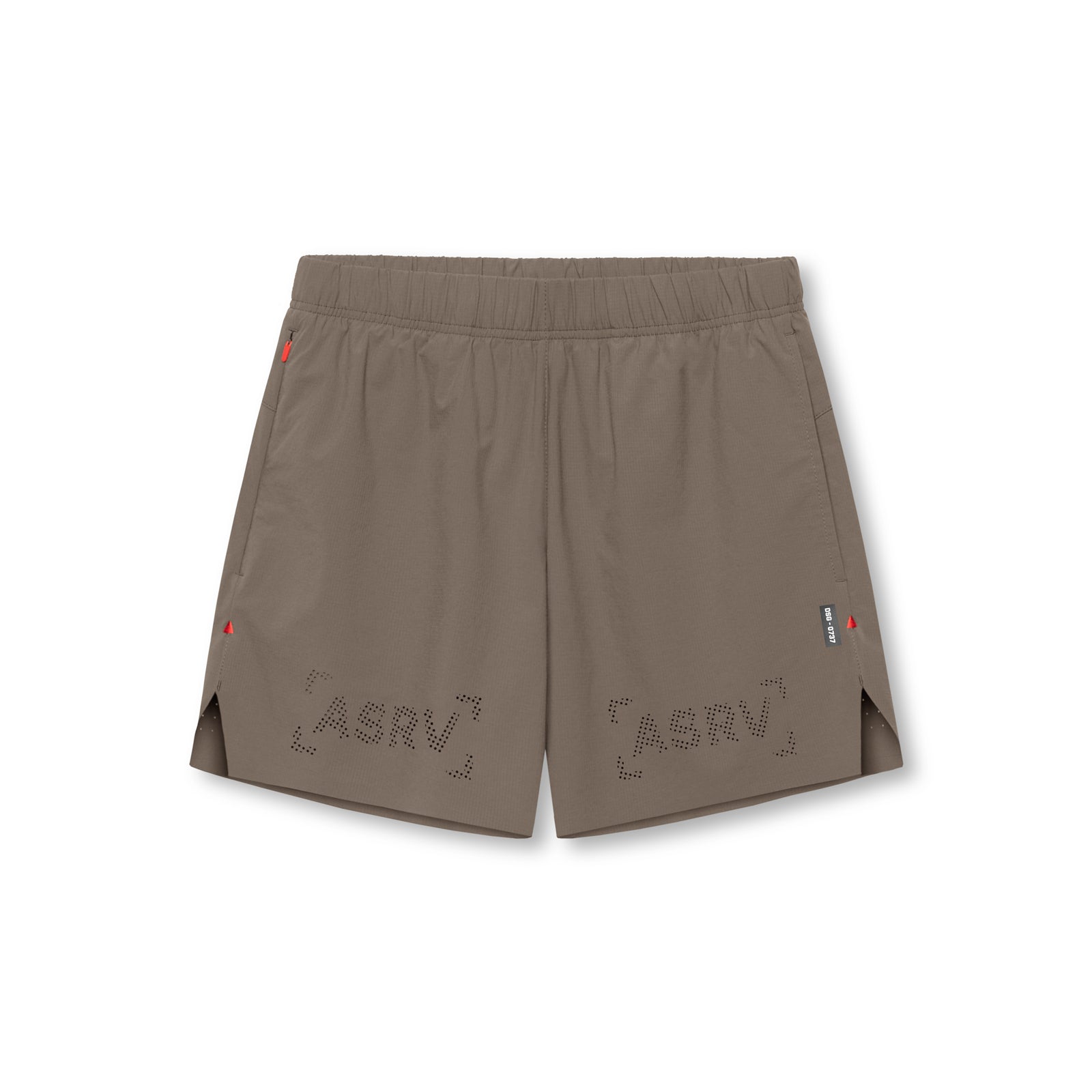 Flatlay of 0737 Ripstop 6" Perforated Short in deep taupe, front view
