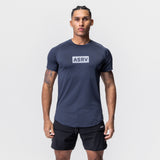 0660. AeroSilver® Established Tee - Navy "Box Logo"