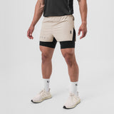 0752. Ripstop 3" High Split Liner Short - Chai/Black