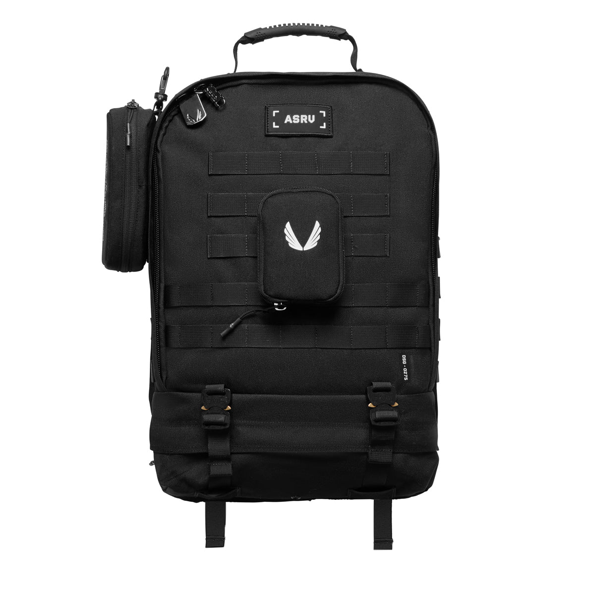 Flatlay 0275 Modular Everyday Pack in black, front view