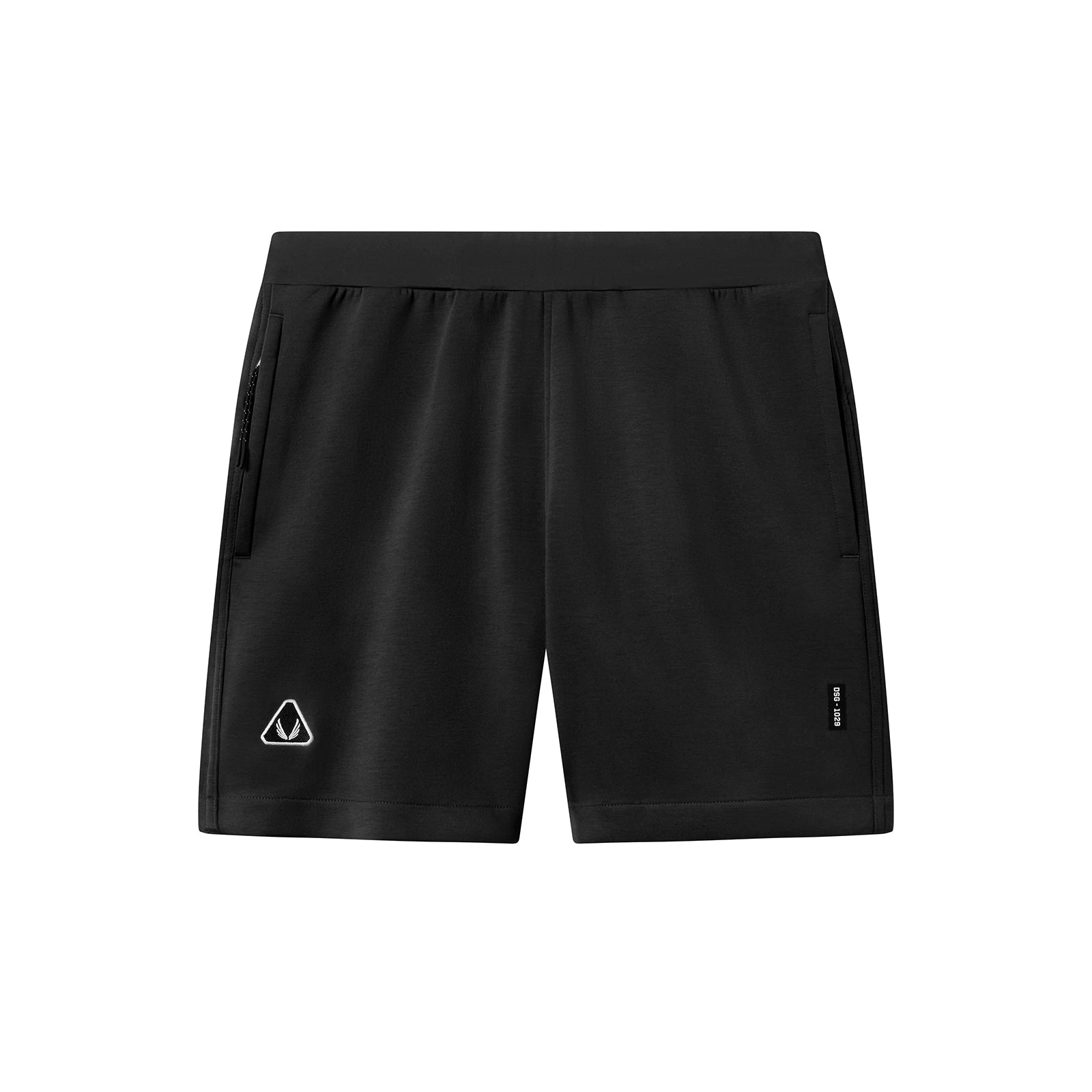 flatlay Dri-Core Training Short in black, front view
