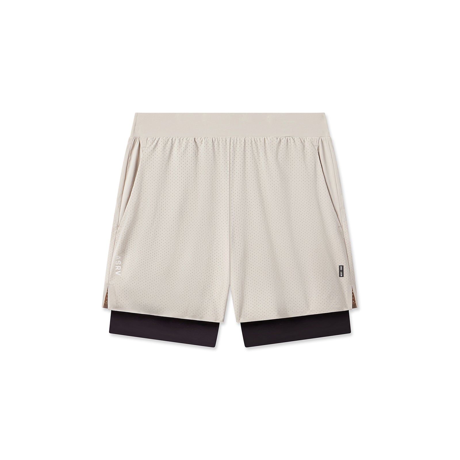 Aerotex Bonded 7" Liner Short in chai and black, front view