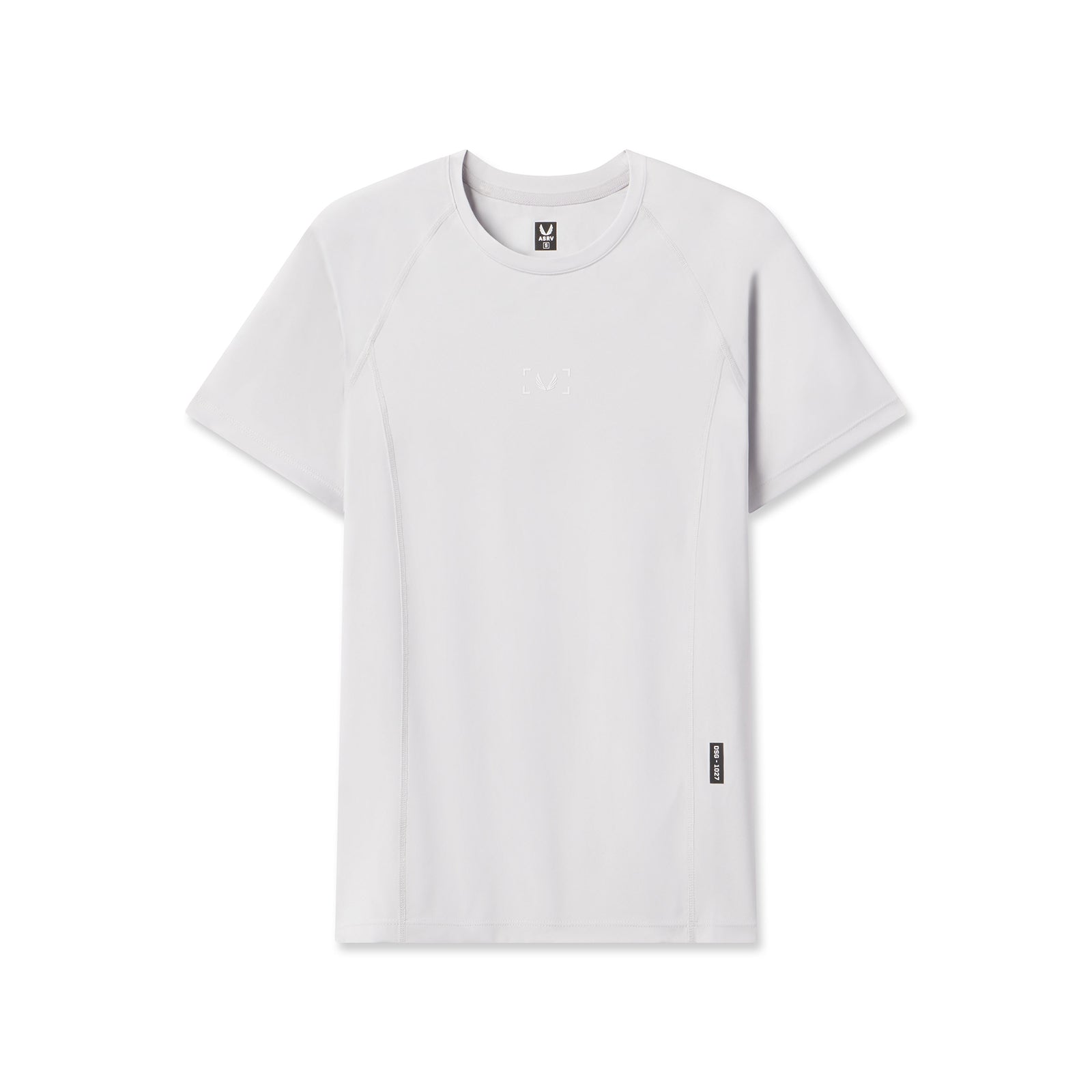 flatlay WarpFlexx-Lite Half-Sleeve Baselayer in light grey, front view
