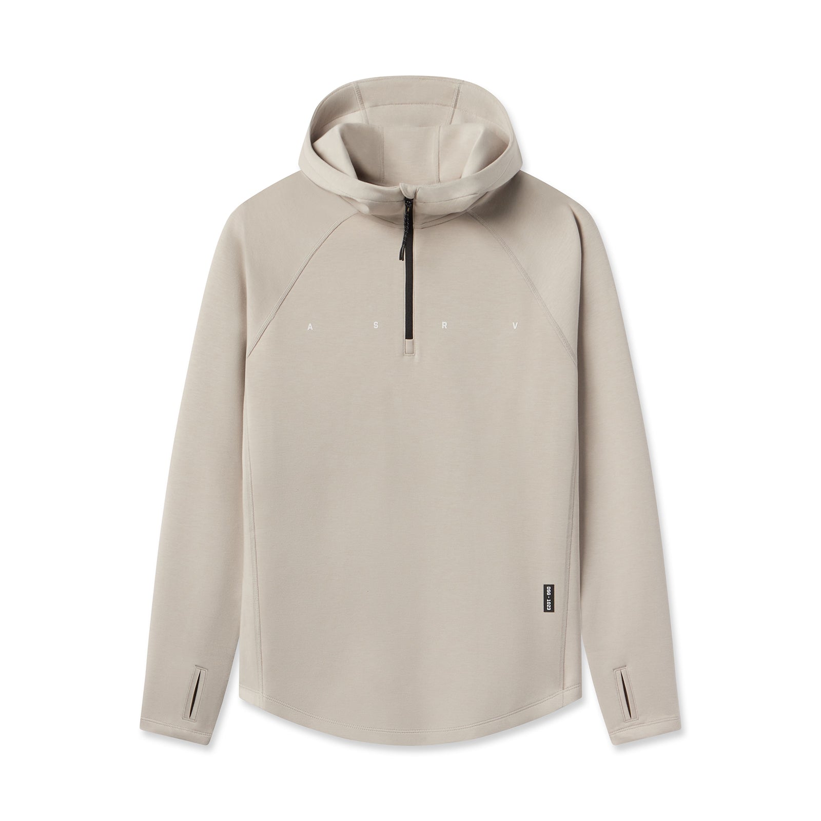 Dri-Core™ Zip Hoodie in Chai, front view on model