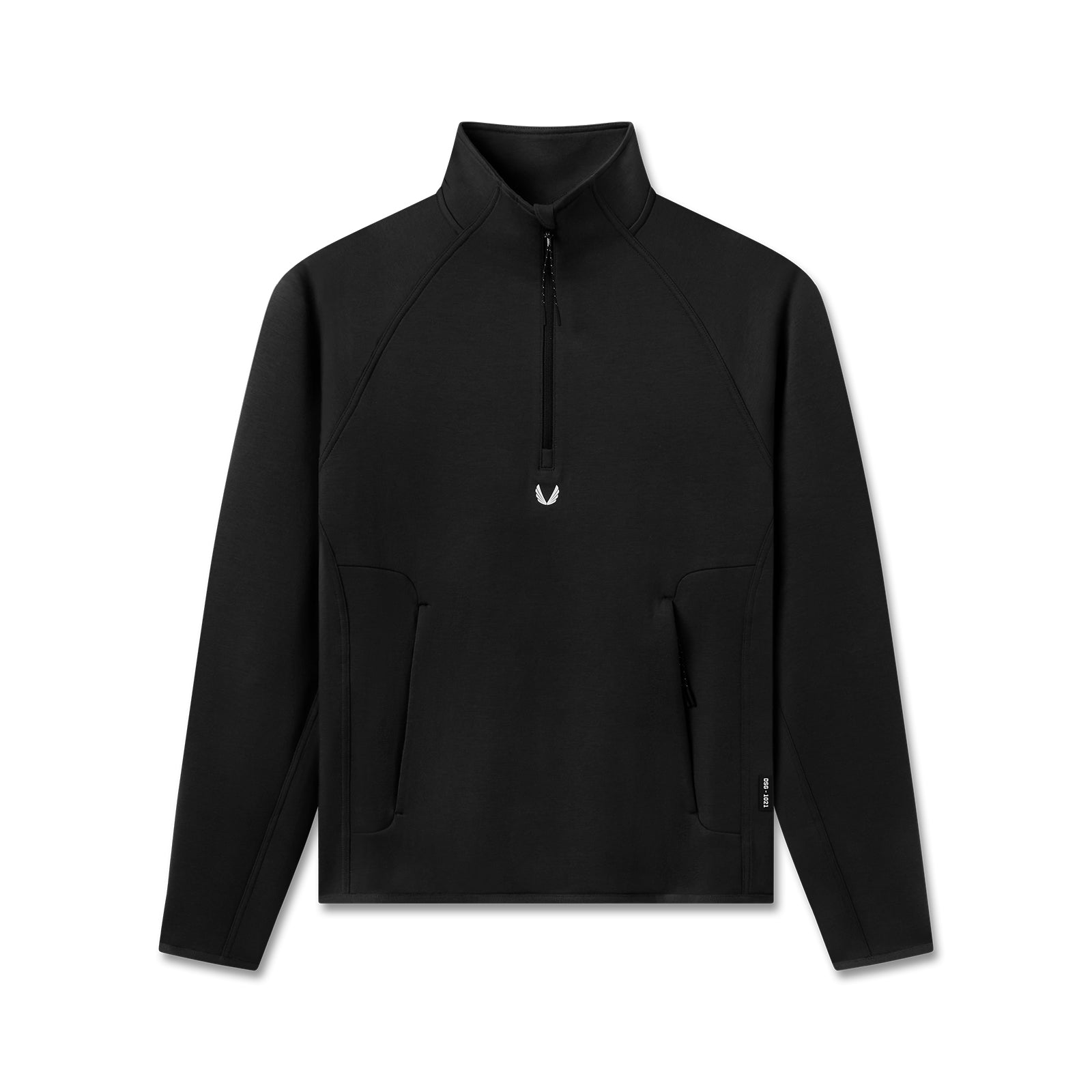 Dri-Core Quarter Zip pullover in black, front view