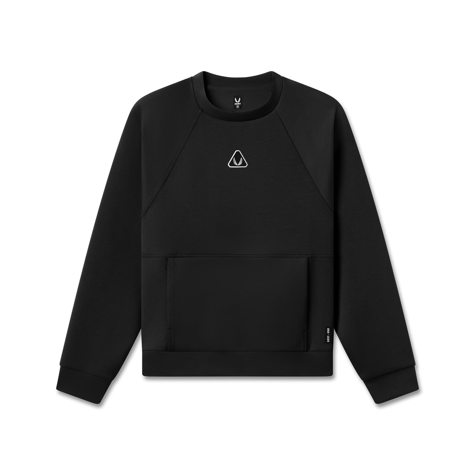 flatlay 1020. Dri-Core™ Oversized Crewneck in black, front view