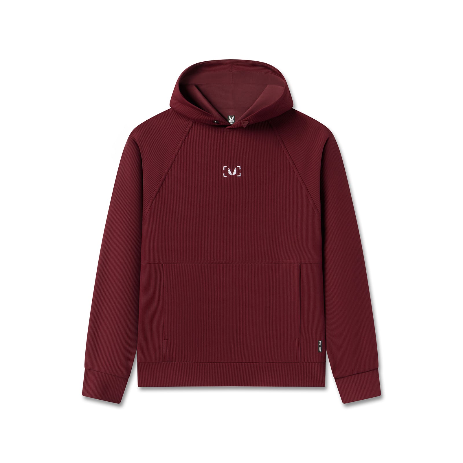 flatlay Deltapeak® Oversized Hoodie in crimson, front view