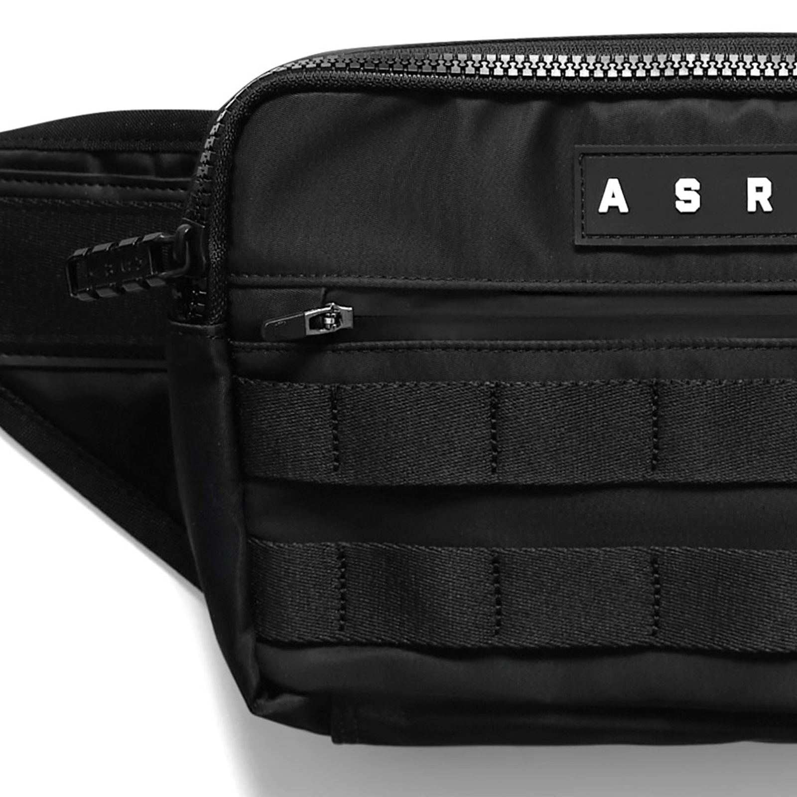 Flatlay MOLLE Crossbody Bag in black, detail view