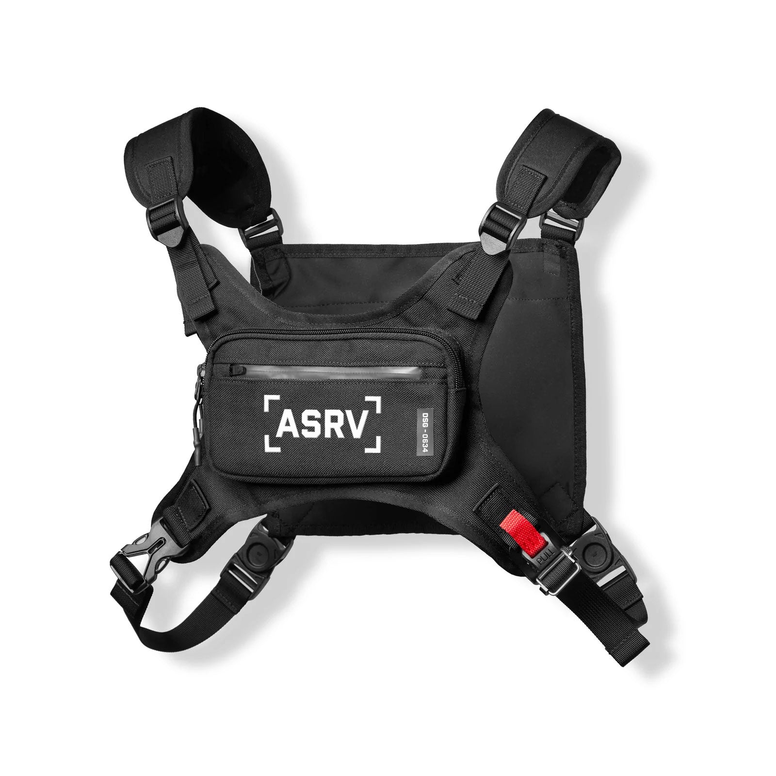 Flatlay ASRV 0634 Waterproof Cordura® Conditioning Chest Pack in black, front view