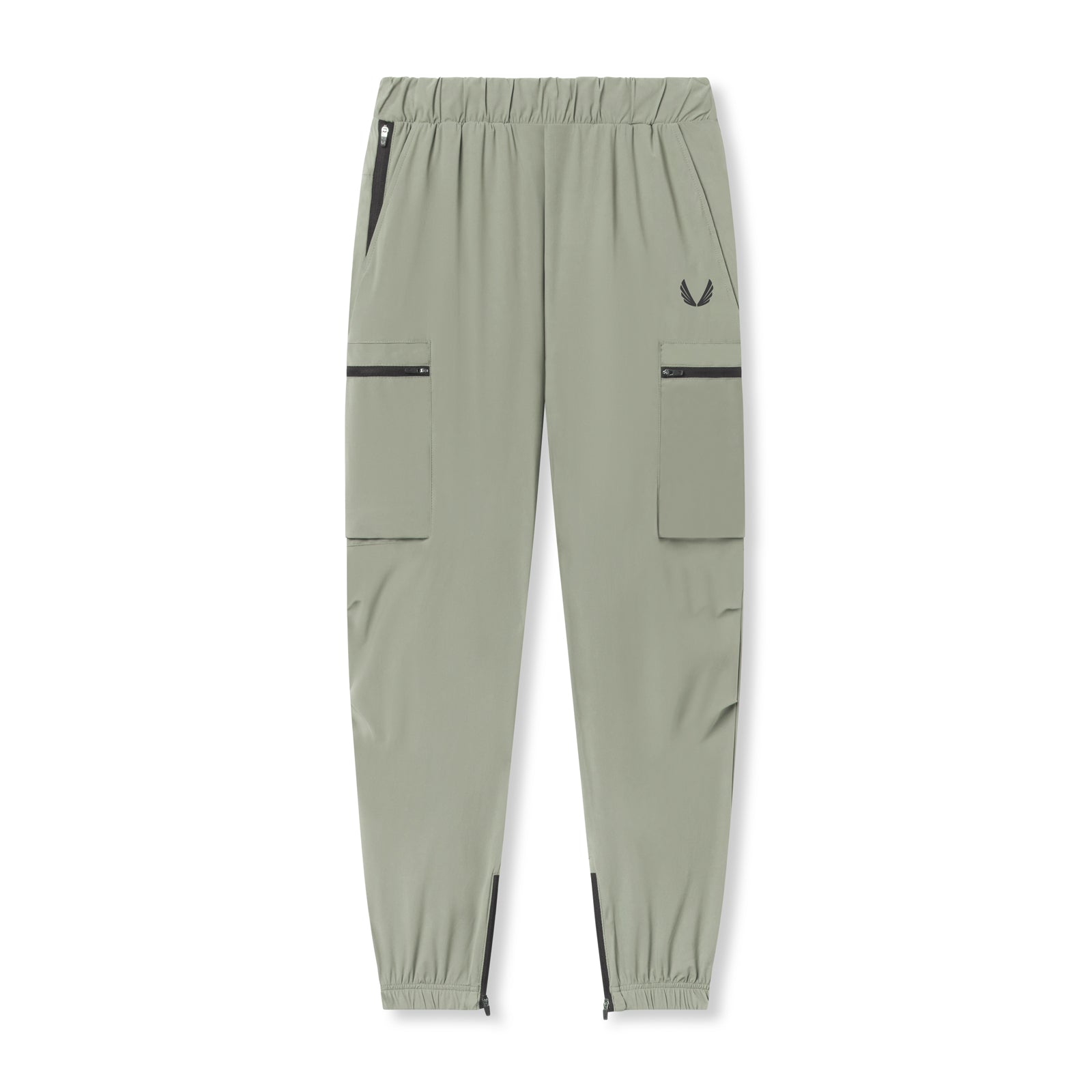 flatlay Tetra-Lite® Standard Zip Jogger in sage, front view
