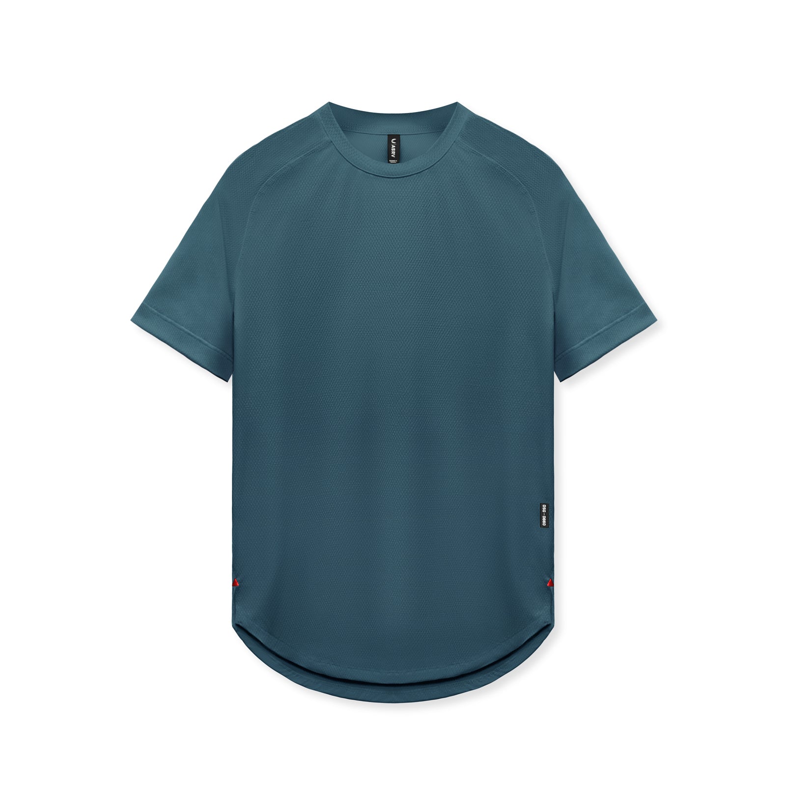 flatlay AeroSilver Established Tee in storm blue, front view