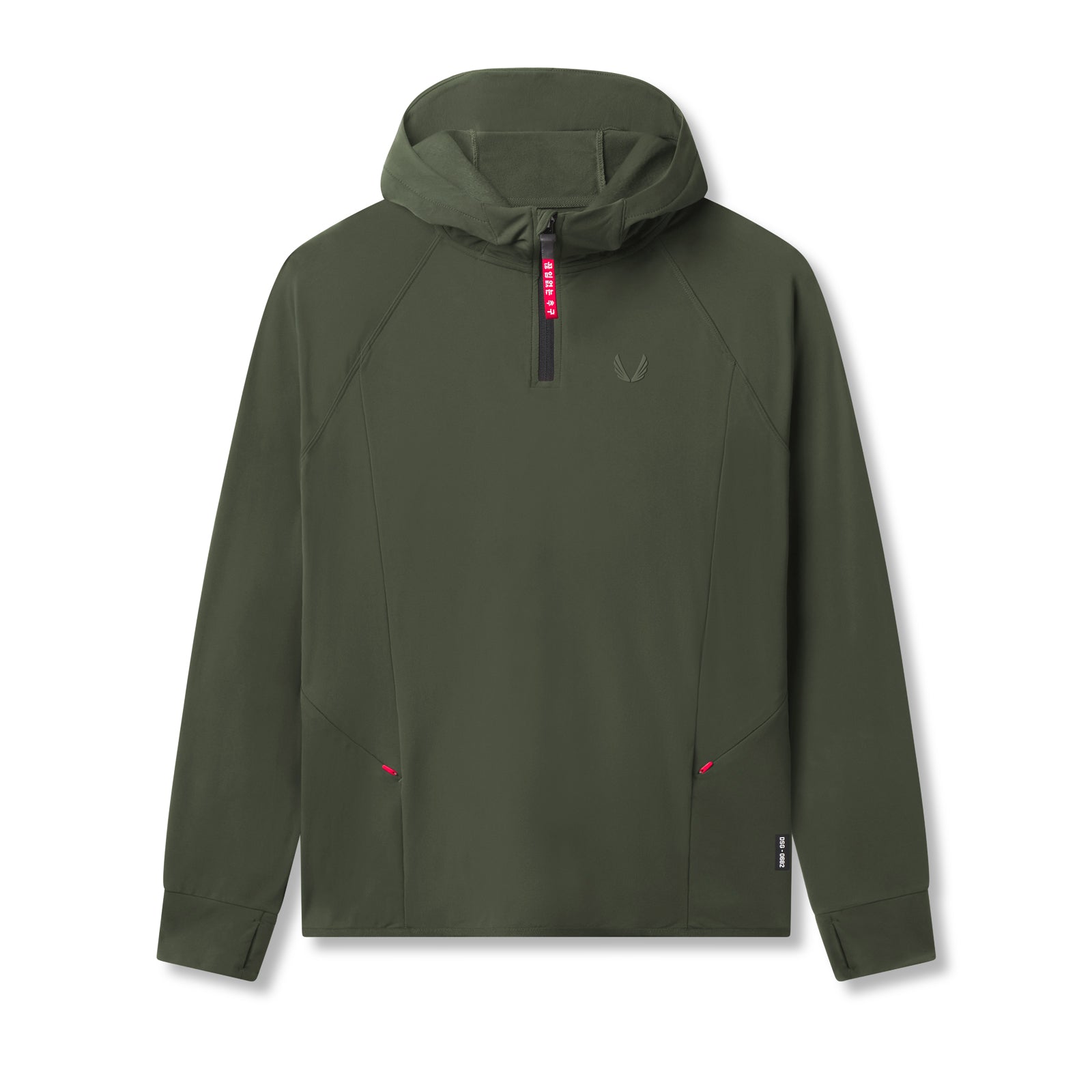 flatlay 0682 Training Hoodie in olive, front view