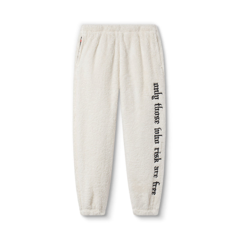 1008. Womens Sherpa Recovery Sweats - Ivory Cream/Black