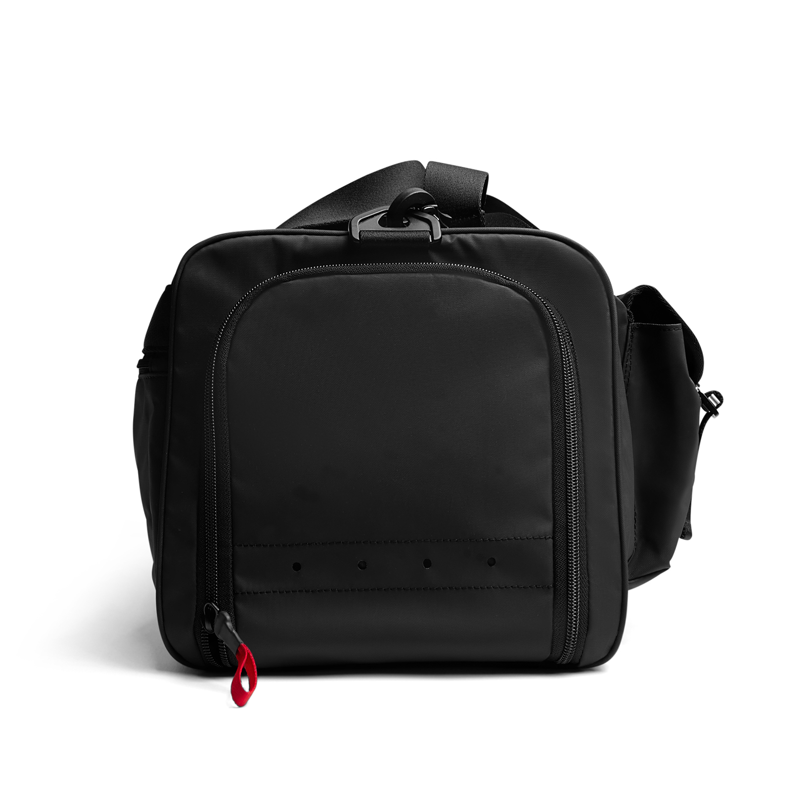 Flatlay 0710 Utility Gym Duffle Bag in black, front view