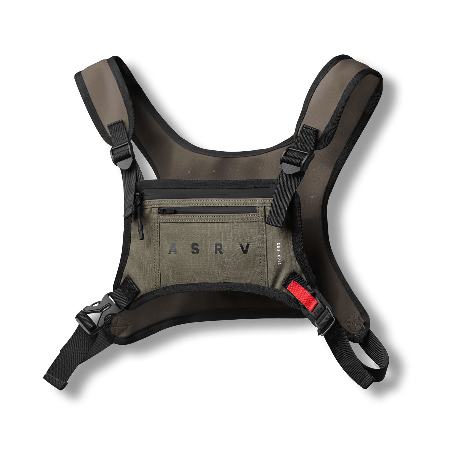 Flatlay 0711 Cordura Lightweight Chest Pack in deep taupe, front view