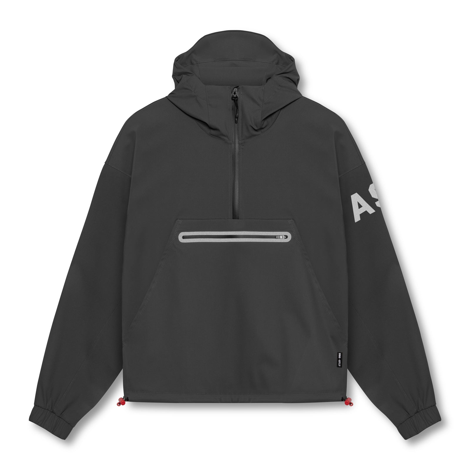 flatlay Weather-Ready Anorak Jacket in black, front view