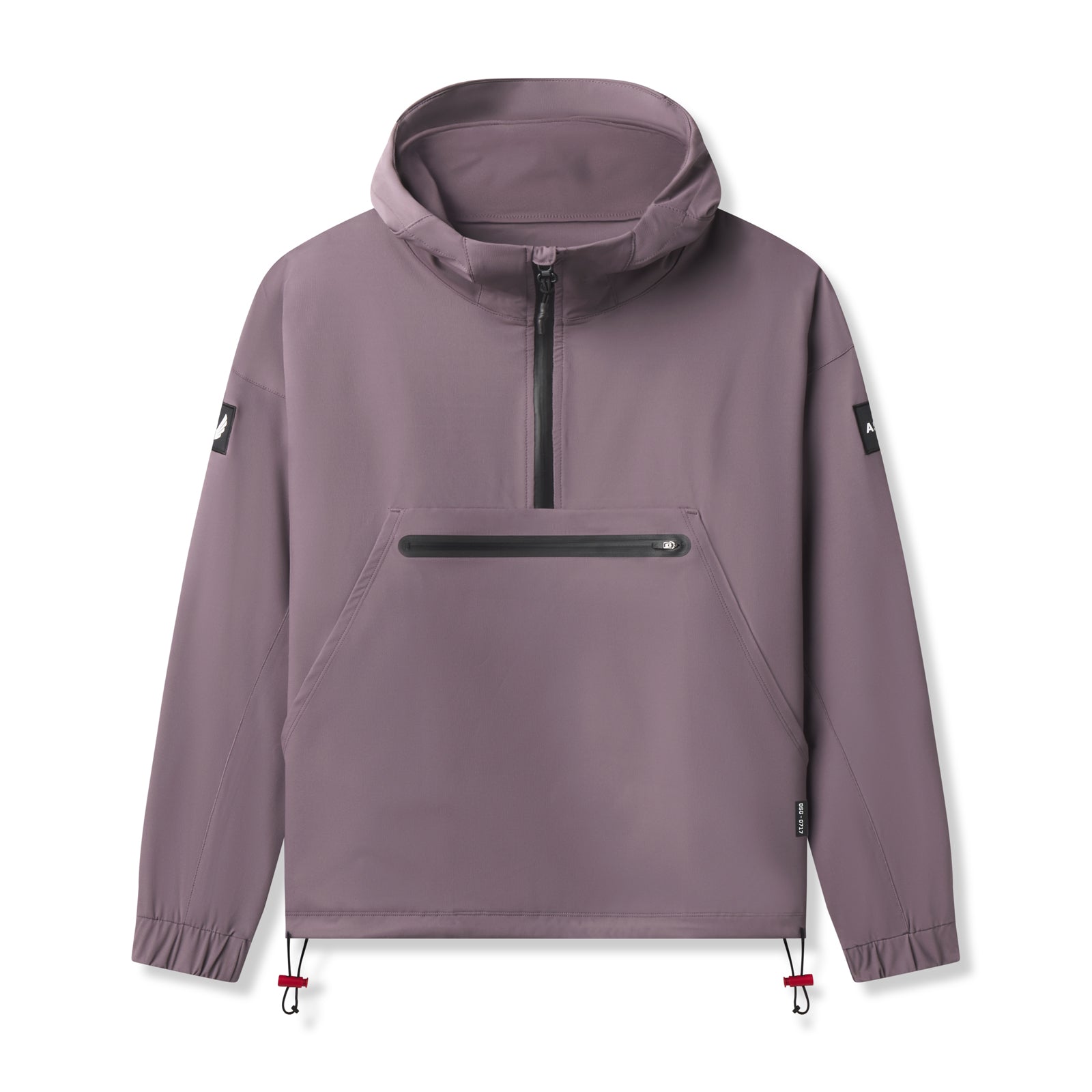 flatlay Weather-Ready Anorak Jacket in mauve/moonscape, front view with hood and chest pocket