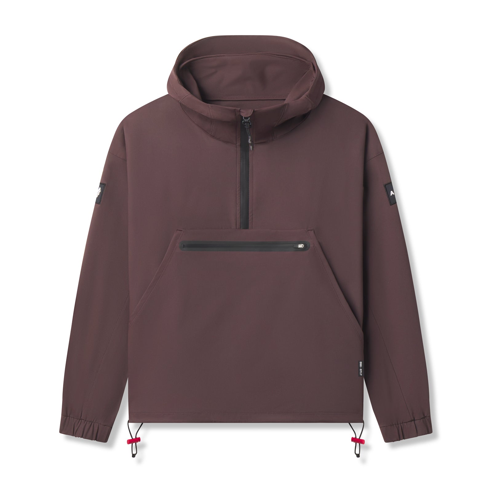 Flatlay of Weather-Ready Anorak Jacket in nightshade burgundy, front view