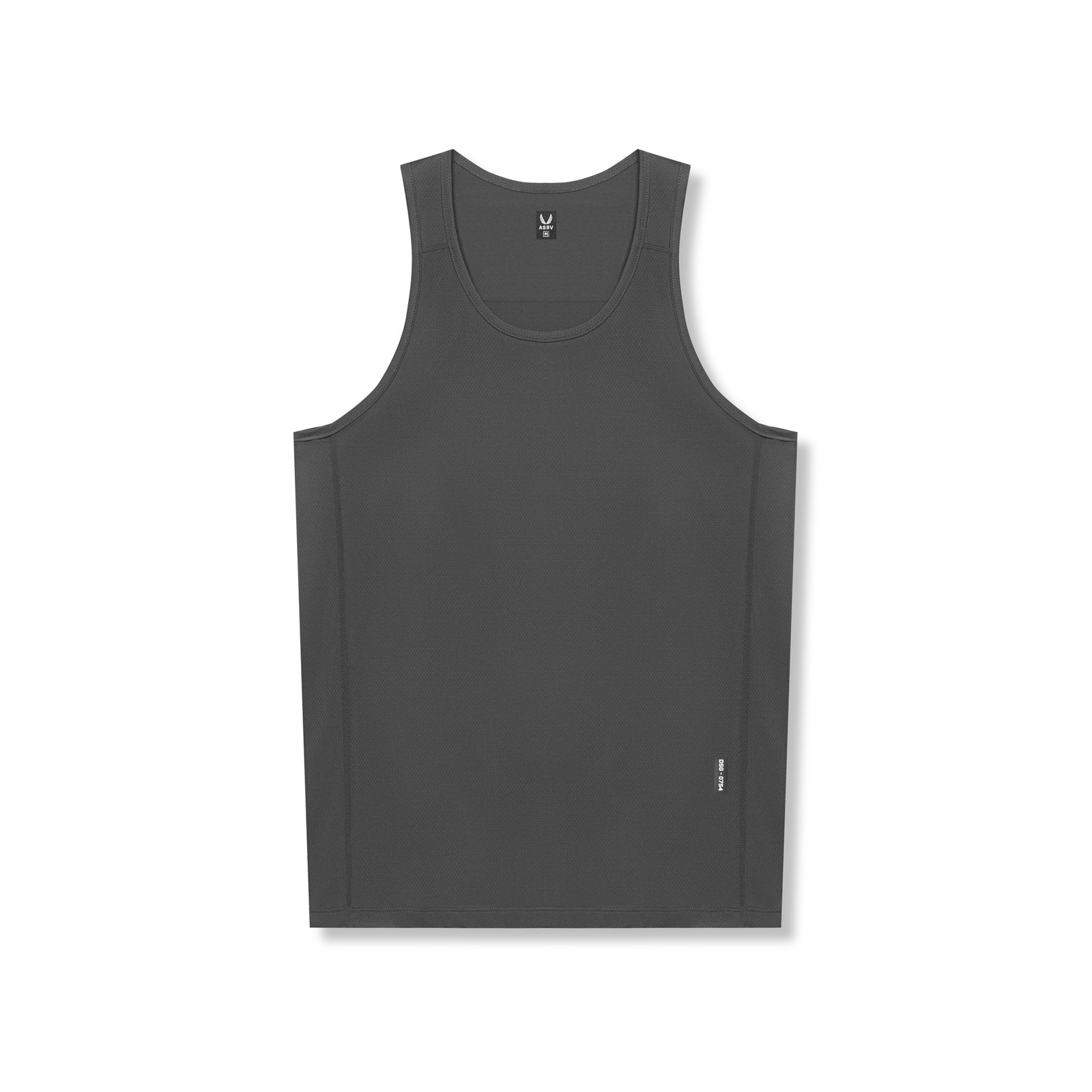 flatlay AeroSilver Training Singlet in space grey, front view