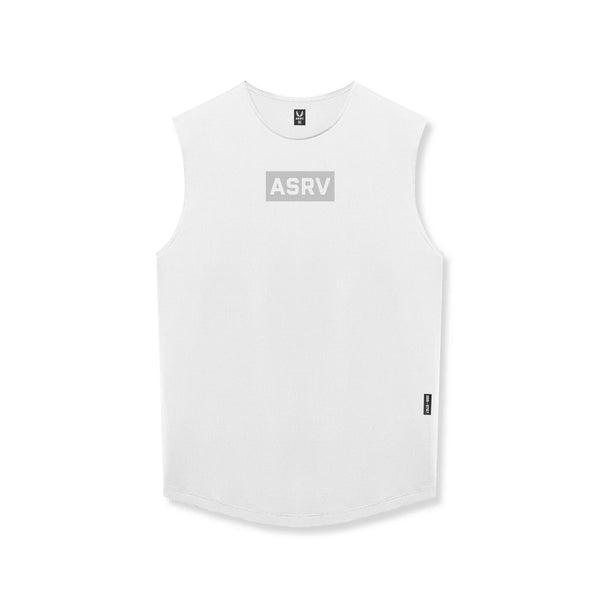 0757. AeroSilver® Cutoff Tank - White "Box Logo"