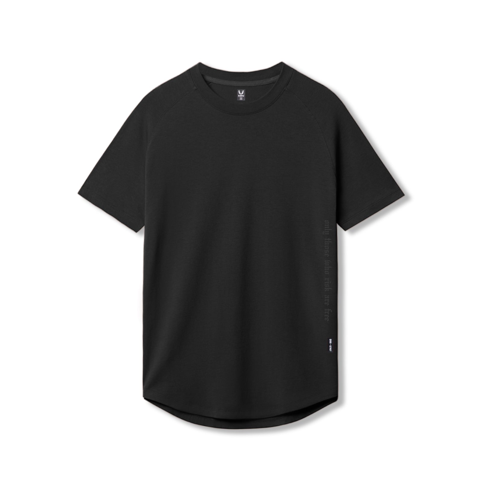 flatlay of black Supima® Established Tee, front view on white background