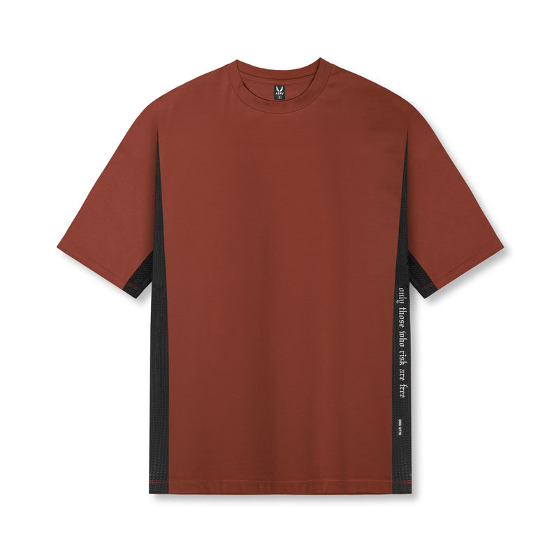 0779. Supima® Mesh Panel Oversized Tee - Brick