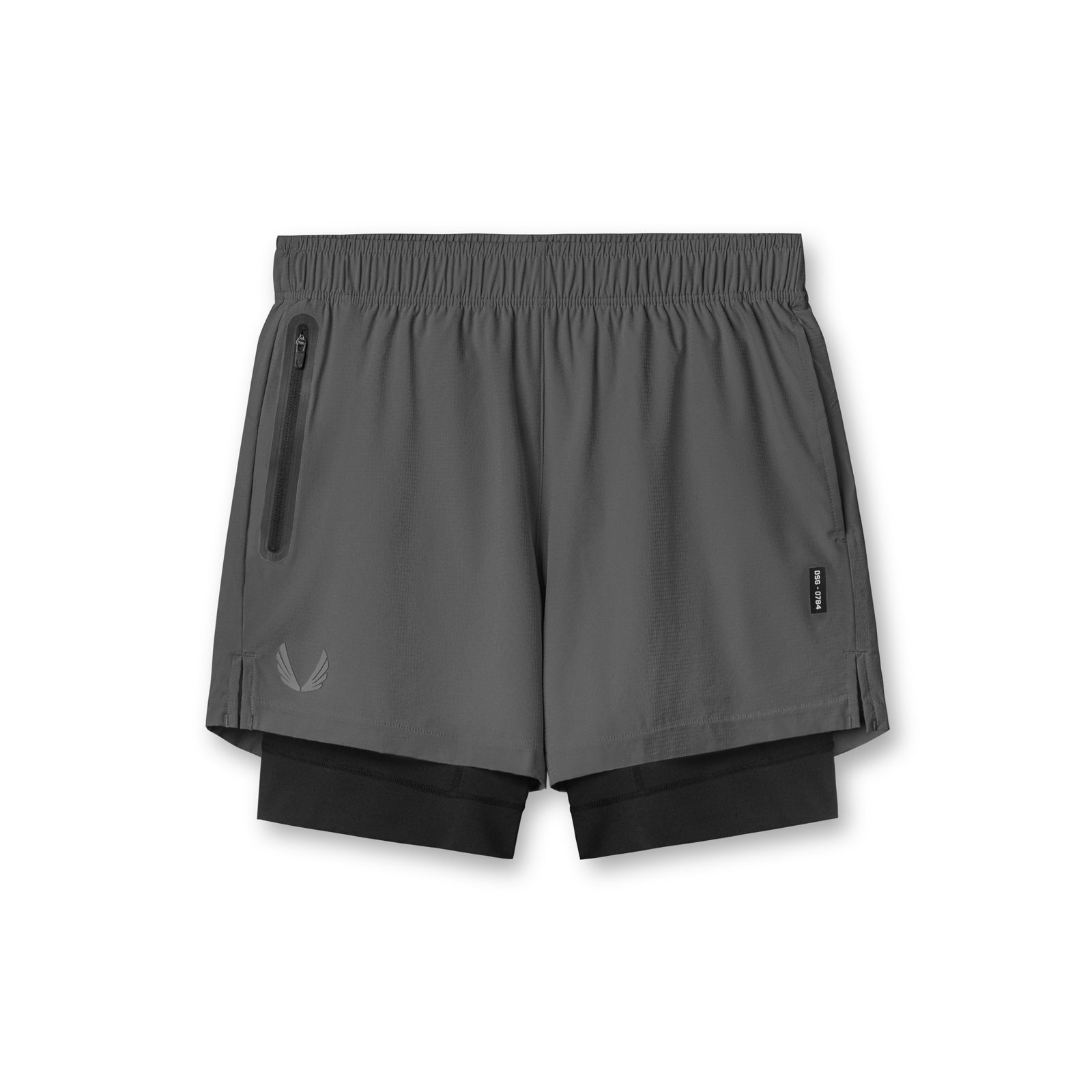 flatlay Ultralite™ 6" Liner Short in Raven/Black, front view