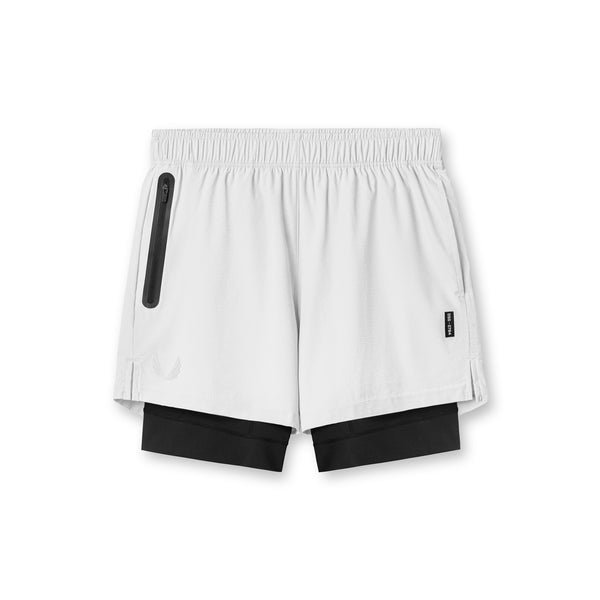 0784. Ultralite™ 6” Liner Short   - White/Black