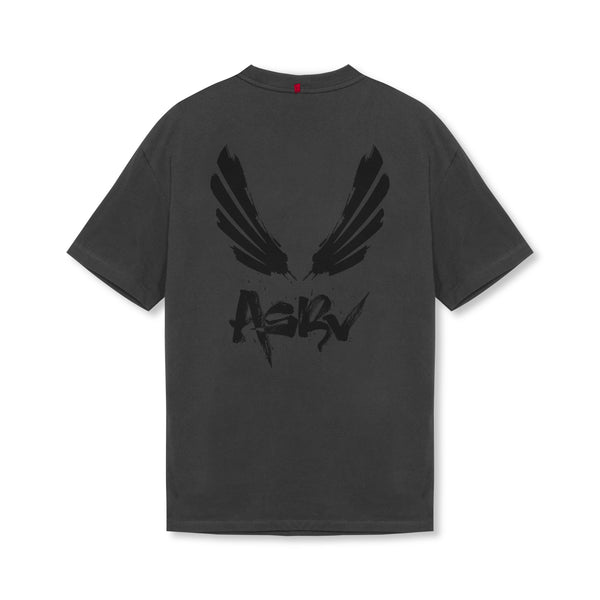 0797. Tech Essential™ Relaxed Tee  -  Space Grey/Black "Brush Wings/ASRV"