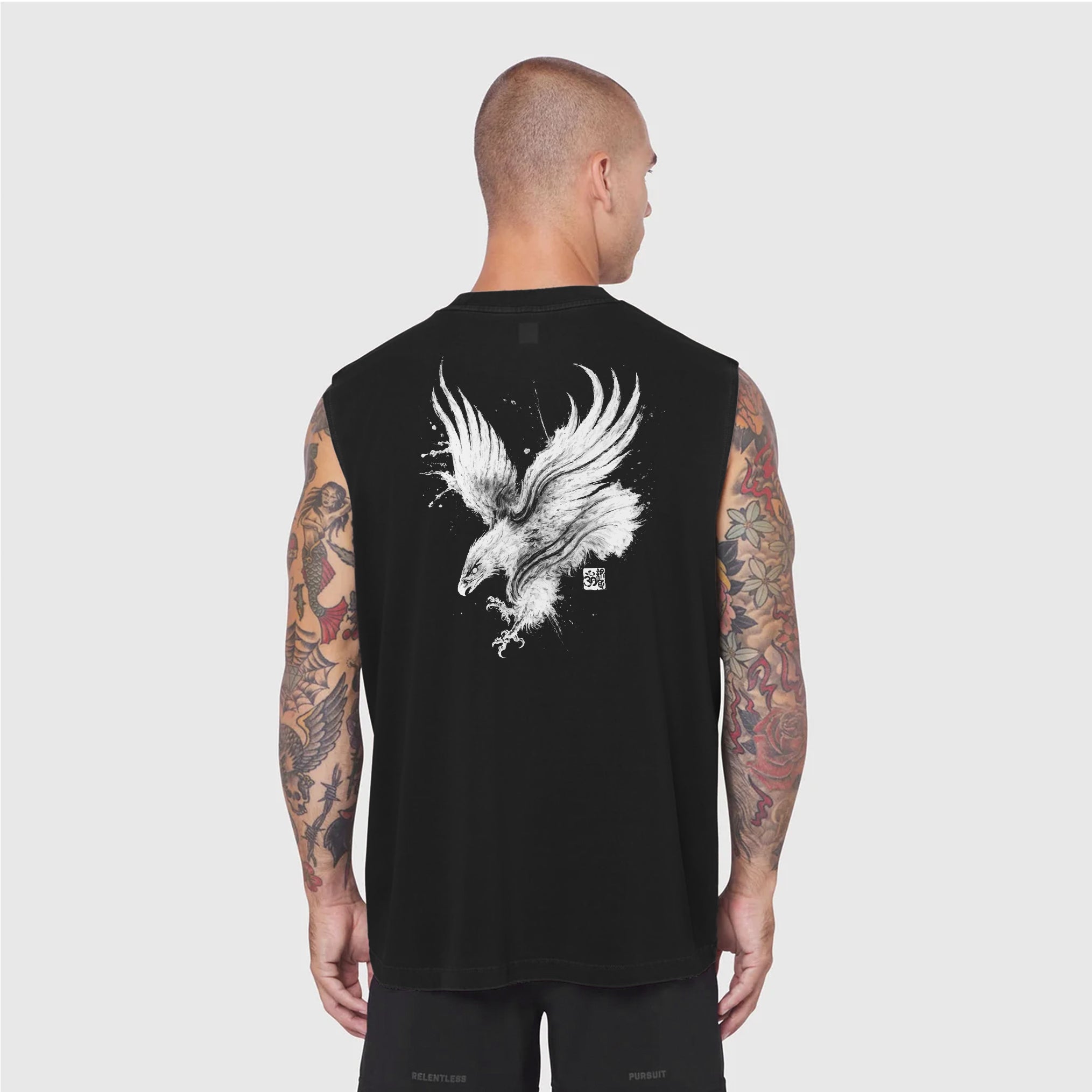 0807. Tech Essential™ Relaxed Cutoff - Black "Eagle"