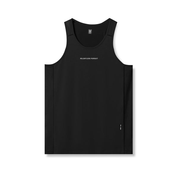 0809. Supima® Mesh Panel Training Singlet - Black "RP"