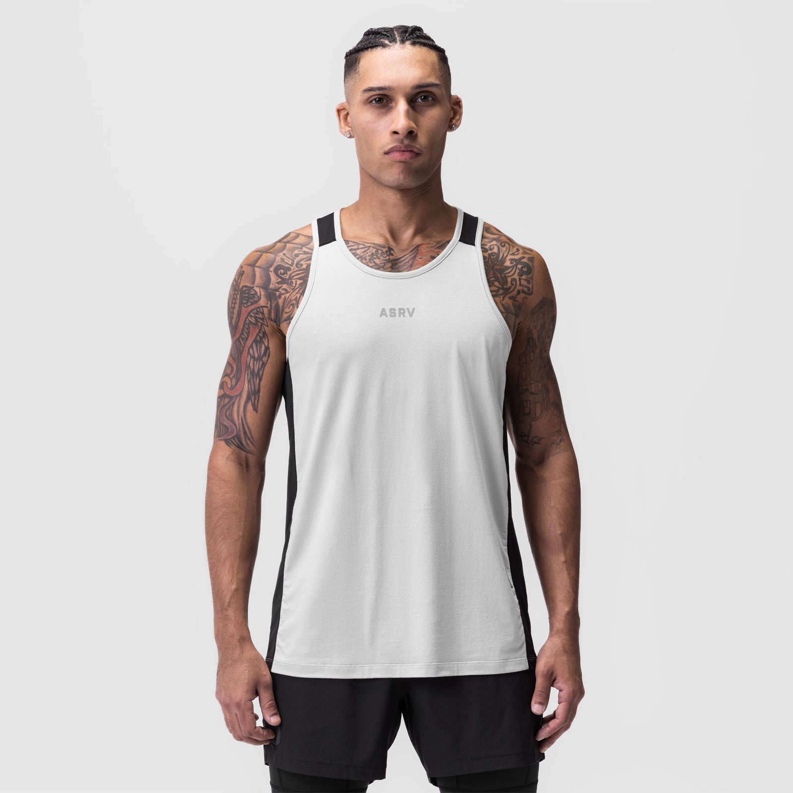 0809. Supima® Mesh Panel Training Singlet - White – ASRV