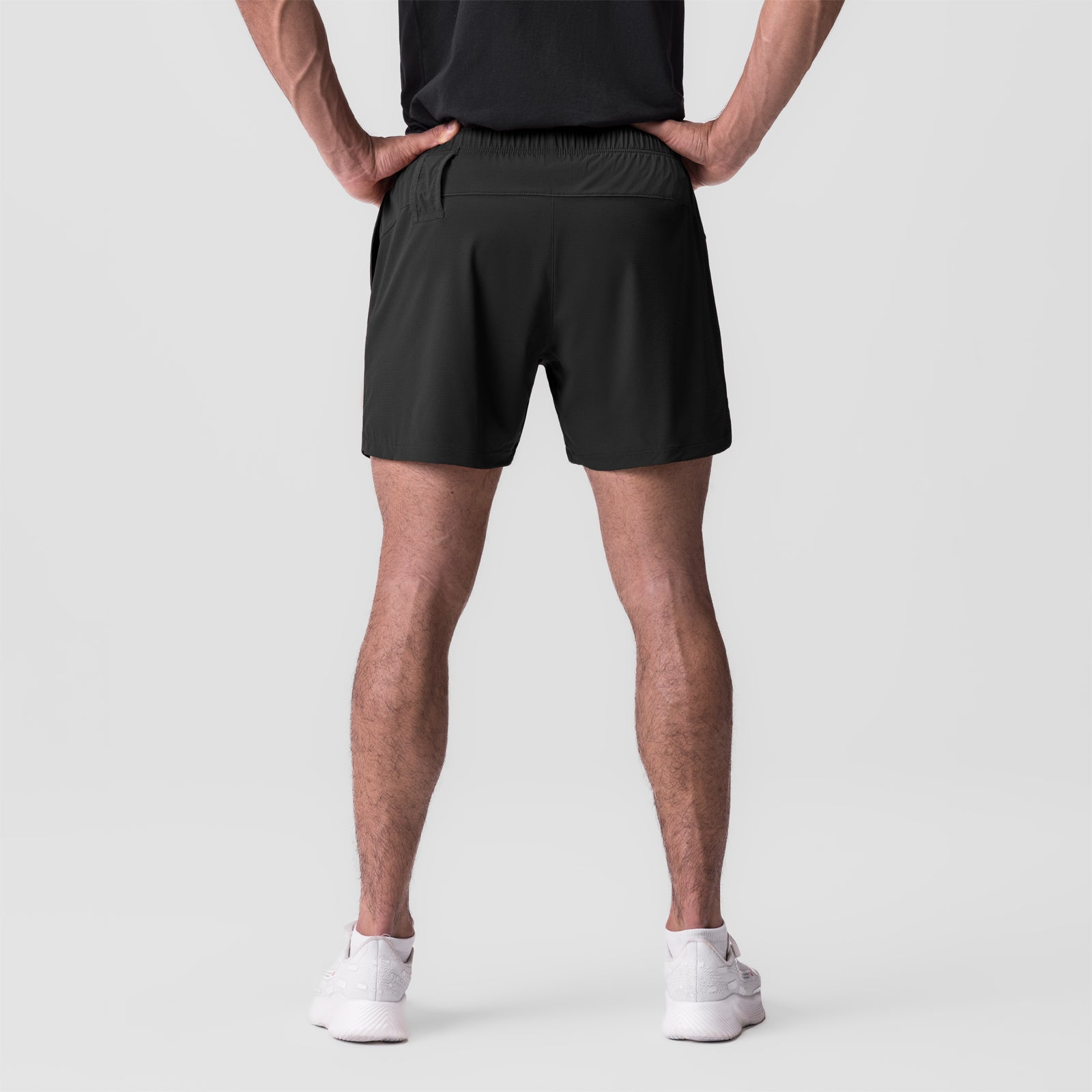 Ultralite 6" Linerless Short in Dusk Black, back view on model