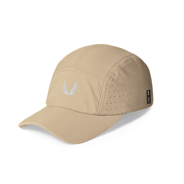 0813. Performance Vented Hat - Khaki/Silver "Wings"