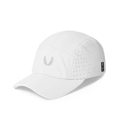 0813. Performance Vented Hat - White/Silver "Wings"