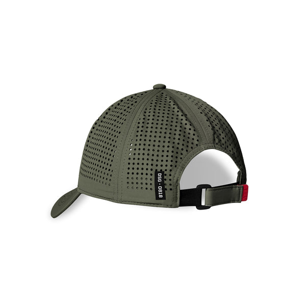 0818. Performance Sport Cap -  Olive/White "Wings"