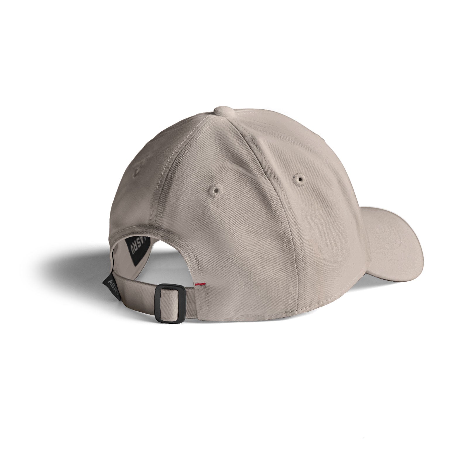 flatlay Sport Cap in light taupe with adjustable back strap, back view