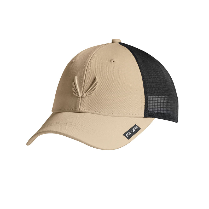 0820. Cotton Mesh Snapback - Khaki/Khaki "Wings"