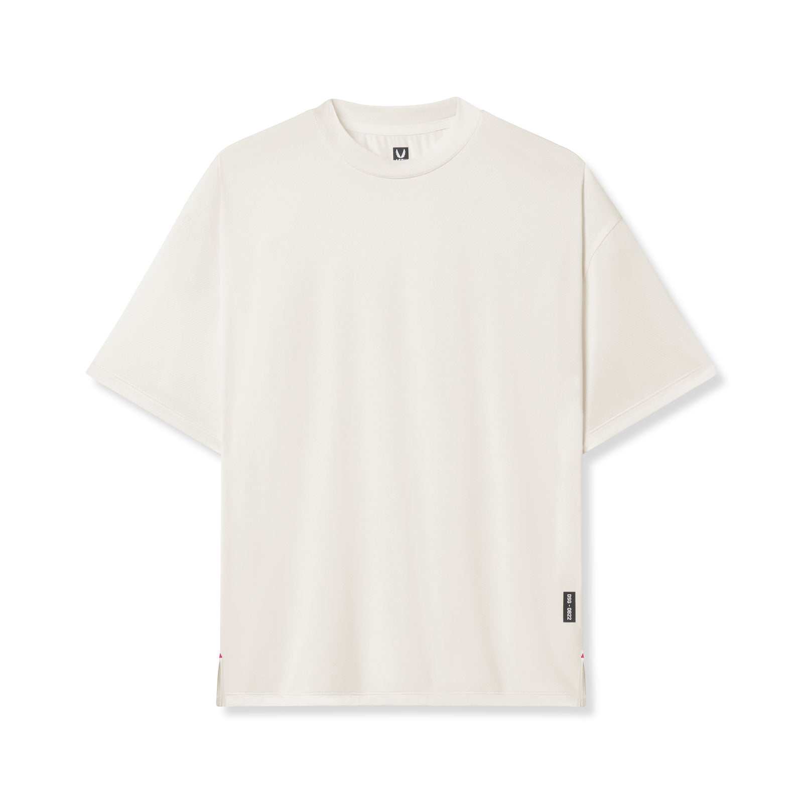 flatlay AeroSilver Oversized Tee in ivory cream, front view