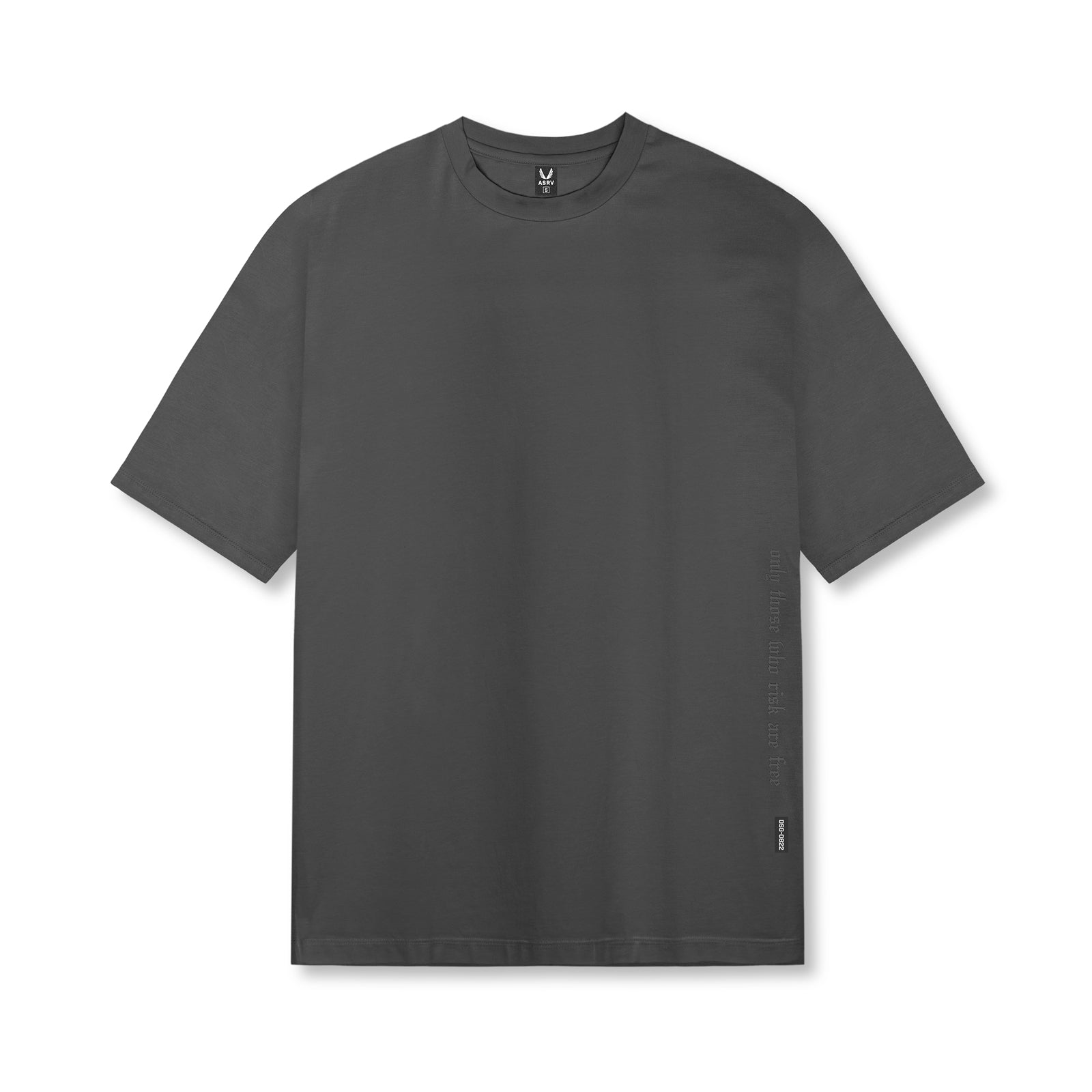 Flatlay of 0824. Supima® Oversized Tee in Raven, front view