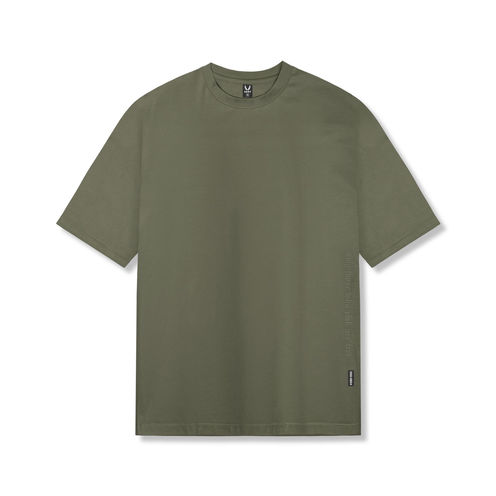 Flatlay of Supima® Oversized Tee in olive green, front view