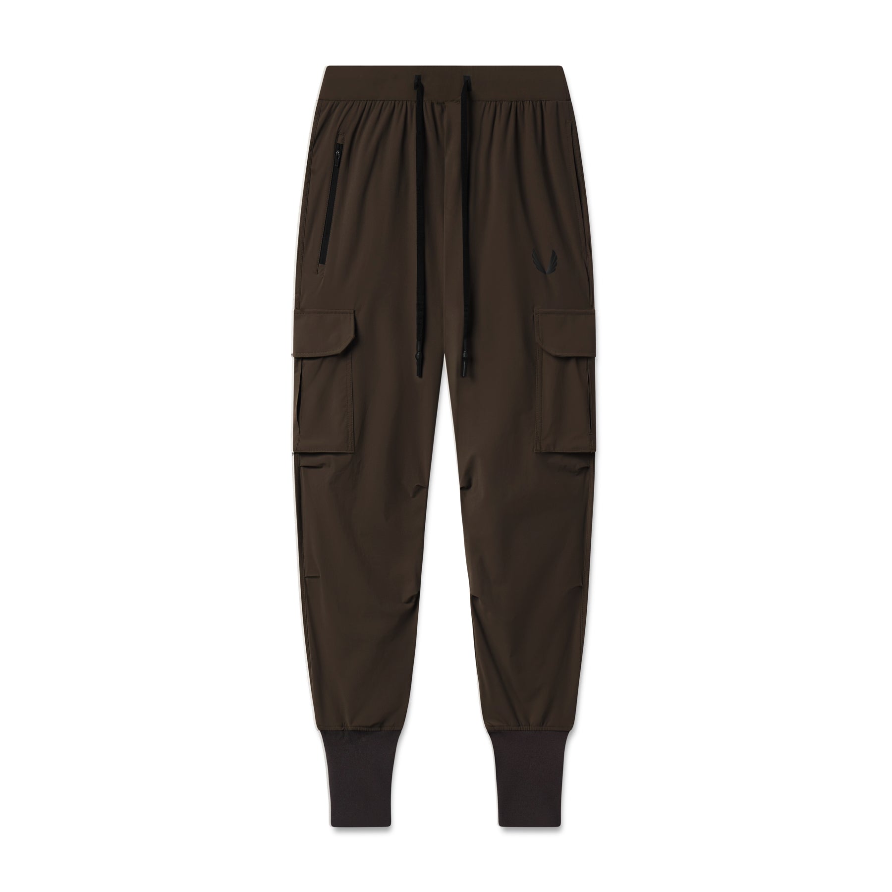 Flatlay of Tetra-Lite Cargo High Rib Jogger in dark earth, front view