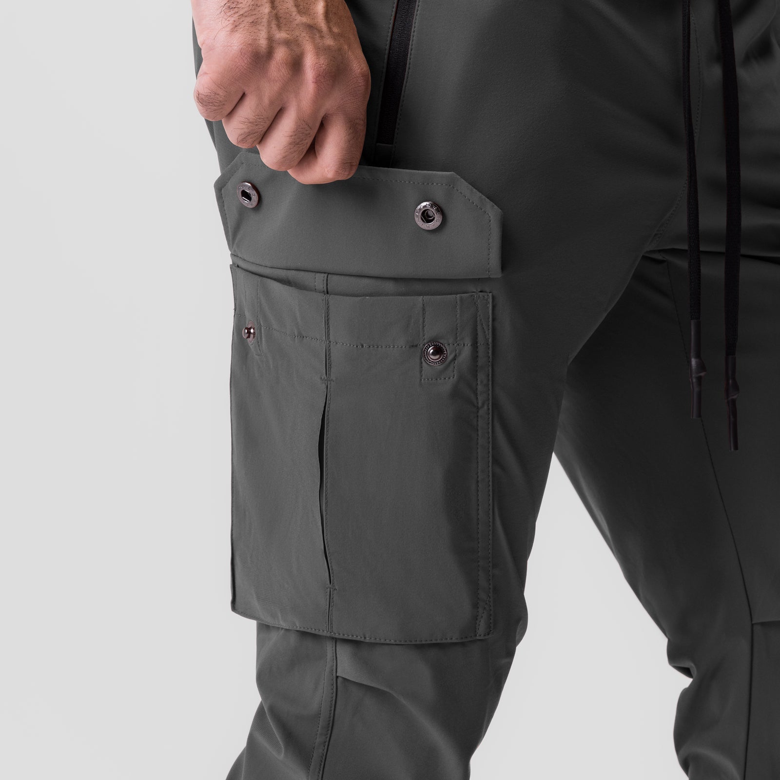 Tetra-Lite® Cargo High Rib Jogger in Space Grey, side detail with cargo pocket