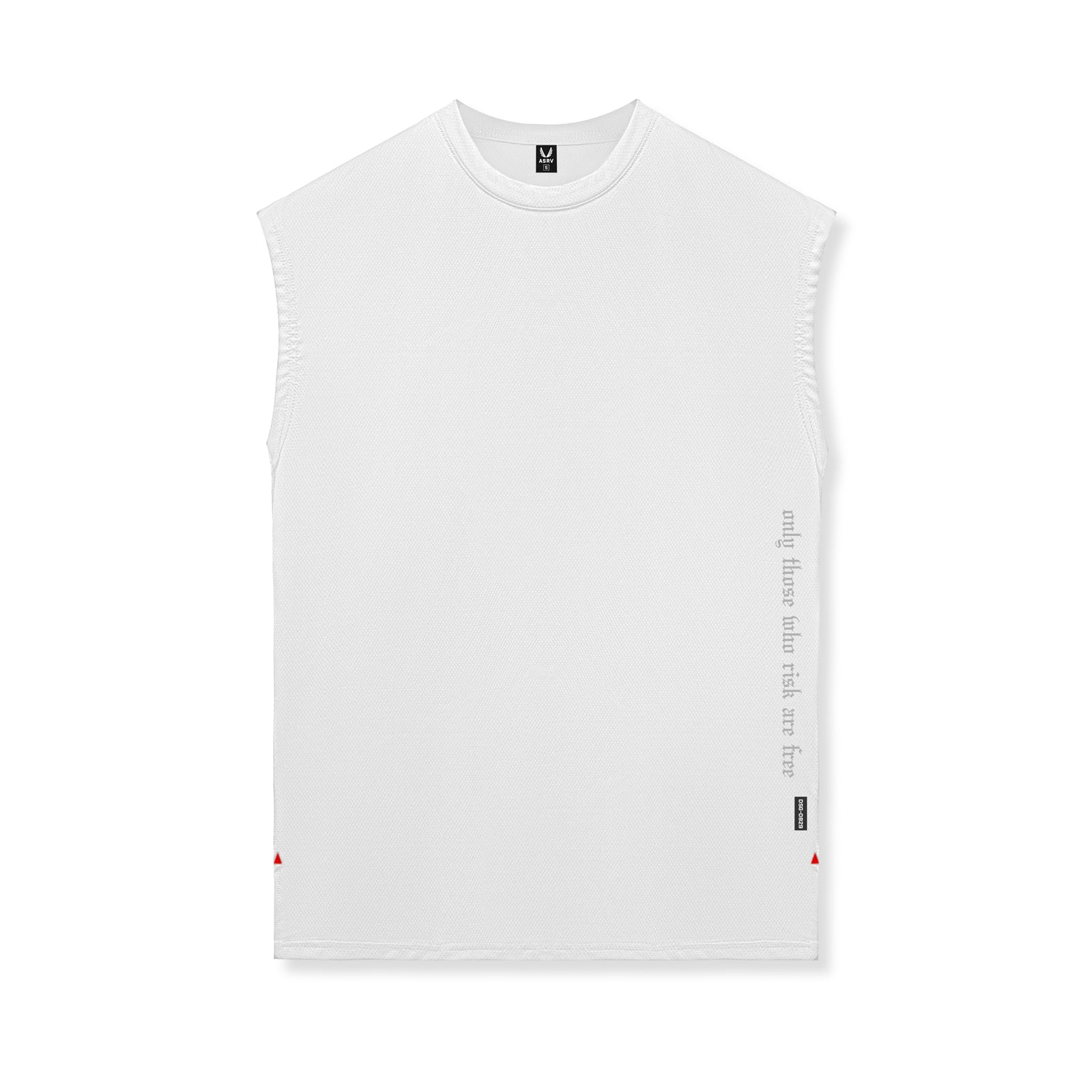 flatlay Silver-Lite 2.0 Oversized Cutoff sleeveless tank in white, front view