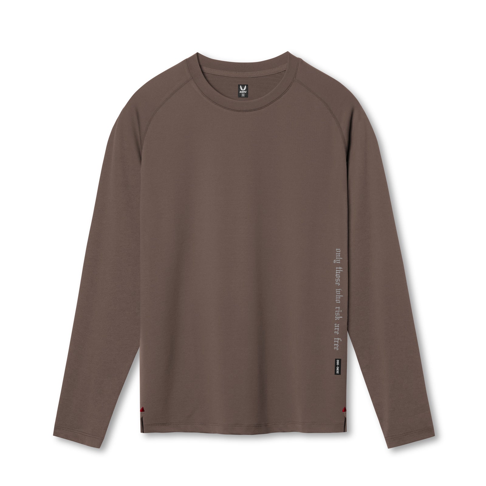 flatlay 0832. 3D-Lite® 2.0 Fitted Long Sleeve in deep taupe, front view
