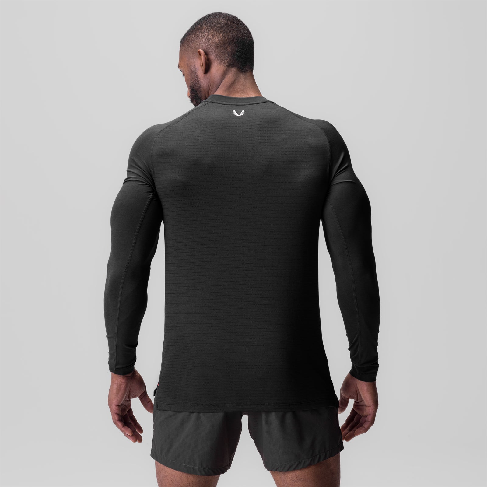 3D-Lite® 2.0 Fitted Long Sleeve in black, back view on model