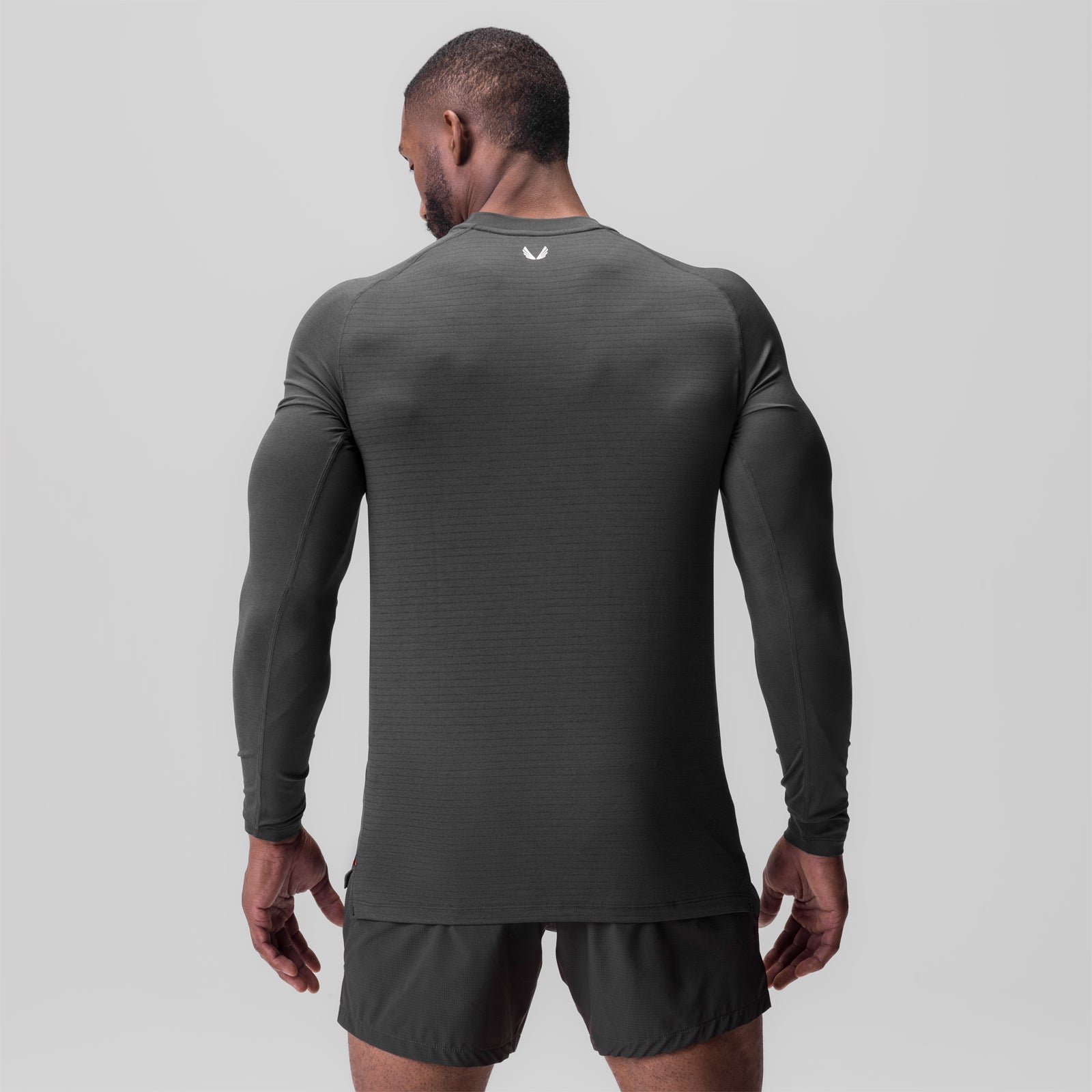 3D-Lite® 2.0 Fitted Long Sleeve in Space Grey, back view on model
